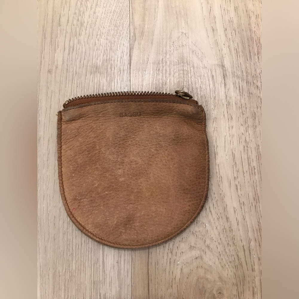 Baggu Brown Leather small Pouch *Read* - Picture 9 of 11